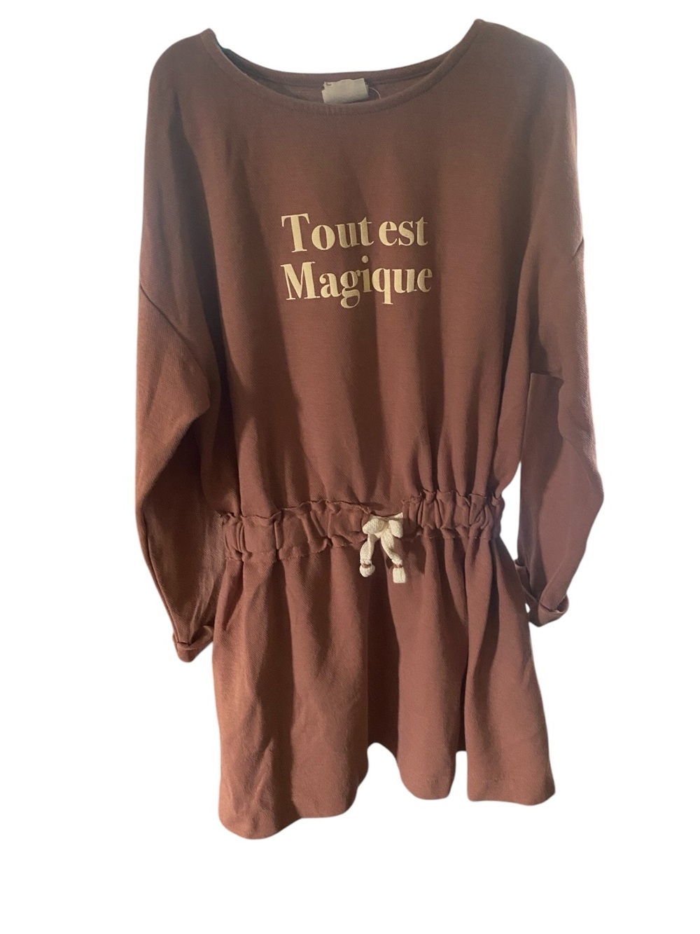 Zara Girls Tout Est Magique Drawstring Dress Size 8